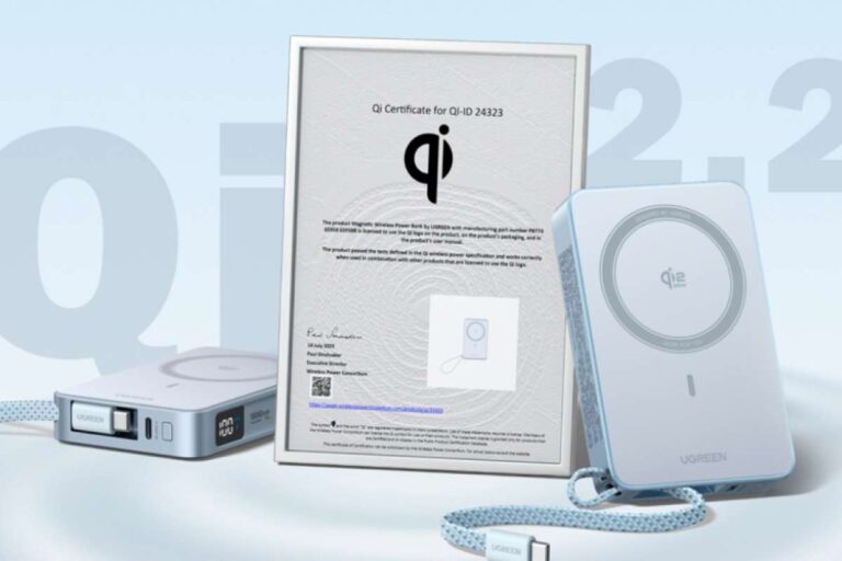 Ugreen представила первый в мире магнитный пауэрбанк с поддержкой стандарта Qi 2.2
