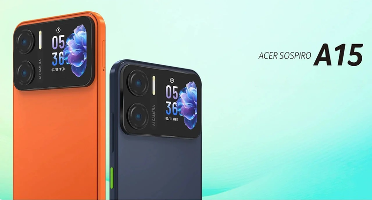 Acer представила смартфон Sospiro A15 с двумя экранами и ИИ-камерой